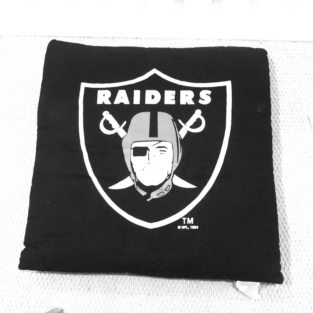 Raiders NFL team large square pillow vintage 1994